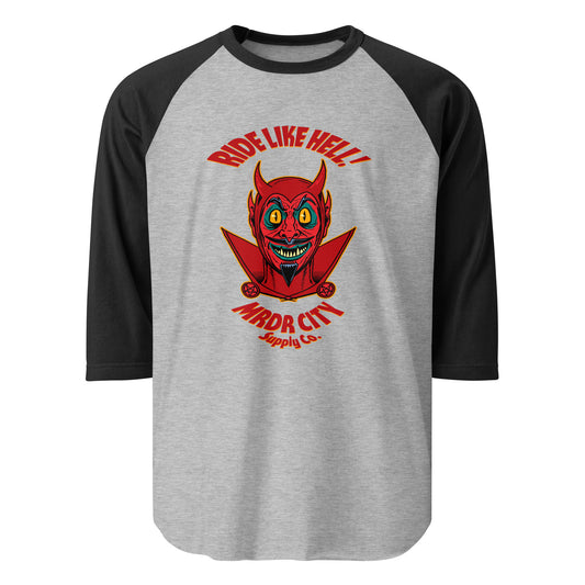 MCSC Funhouse Devil 3/4 sleeve raglan shirt